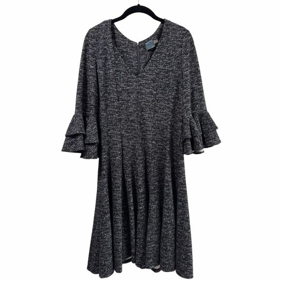 Gabby Skye Dresses & Skirts - Gabby Skye Black and White Long Sleeve Fit and Flare Dress
